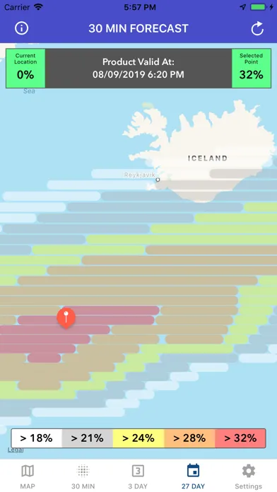 Zrzuty ekranu Aurora Forecast & Alerts