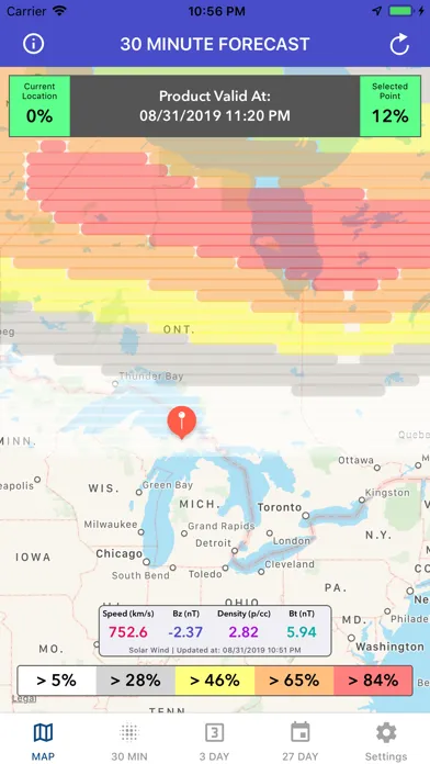 Zrzuty ekranu Aurora Forecast & Alerts