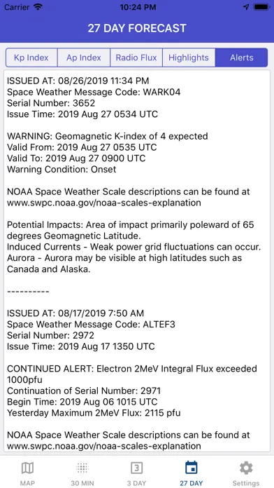 Zrzuty ekranu Aurora Forecast & Alerts