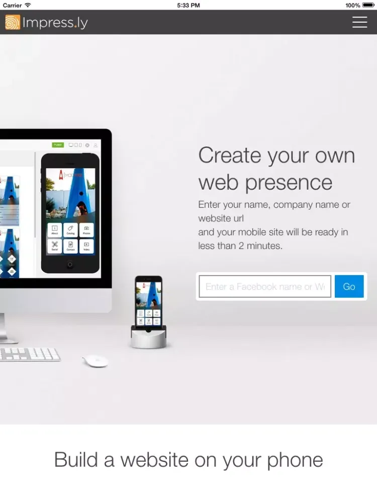 Impress.ly Builder iPad  스크린샷