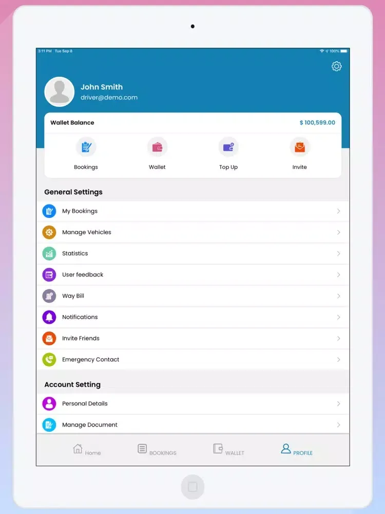 Lynkup Transport Driver iPad  स्क्रीनशॉट