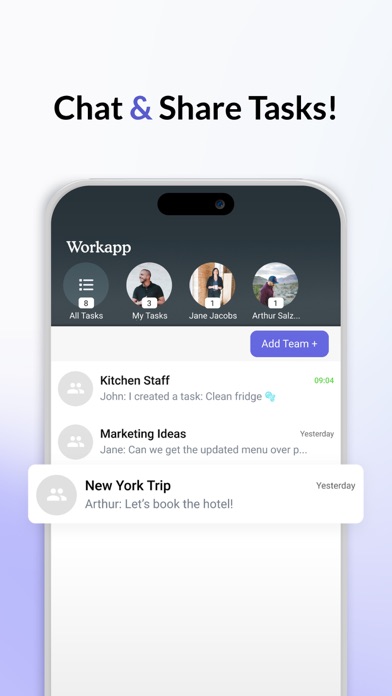 Tangkapan skrin Work App: Chat & Share Tasks