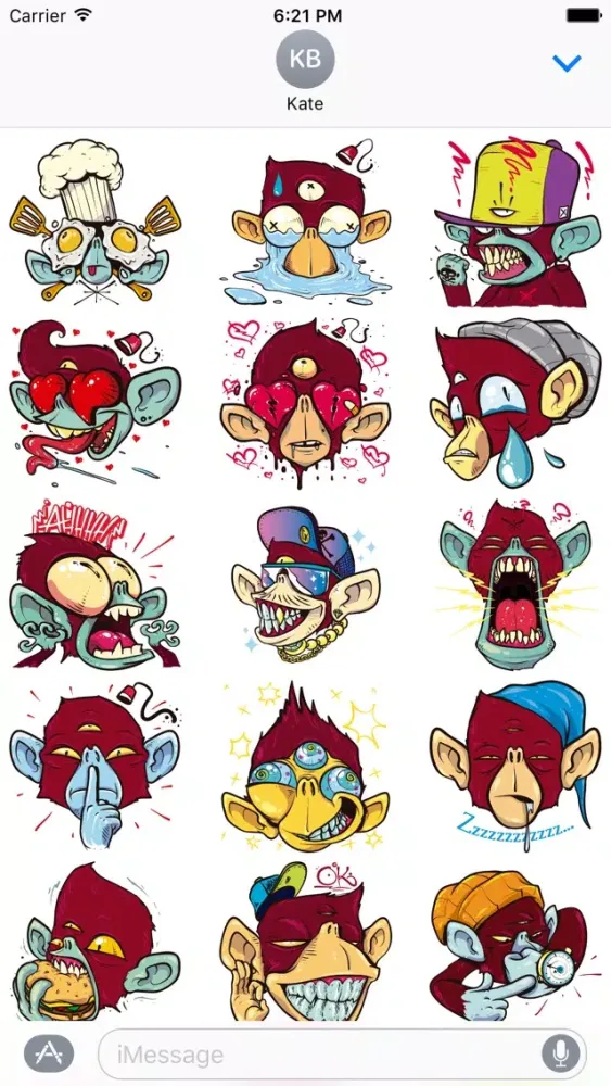 Capturas de tela do Funky Monkey Stickers