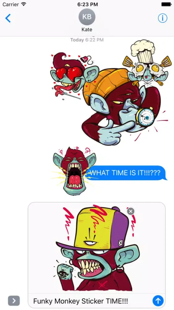 Capturas de tela do Funky Monkey Stickers