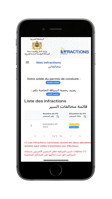 Ảnh chụp màn hình của Infraction Routière