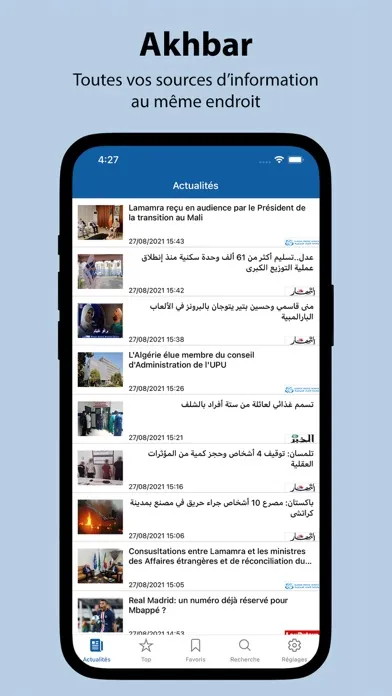 Capturas de pantalla de Akhbar Algeria - أخبار الجزائر