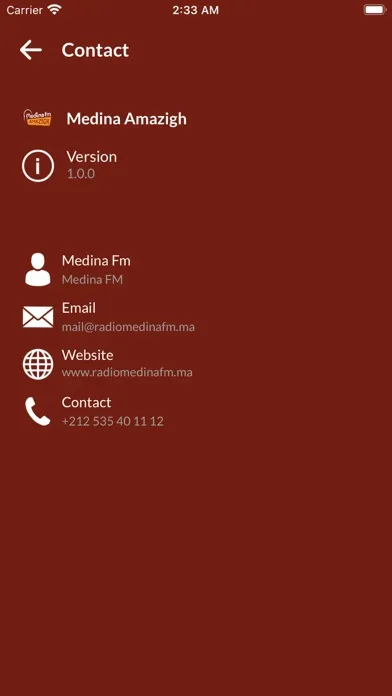 Ảnh chụp màn hình của Radio Medina Amazigh