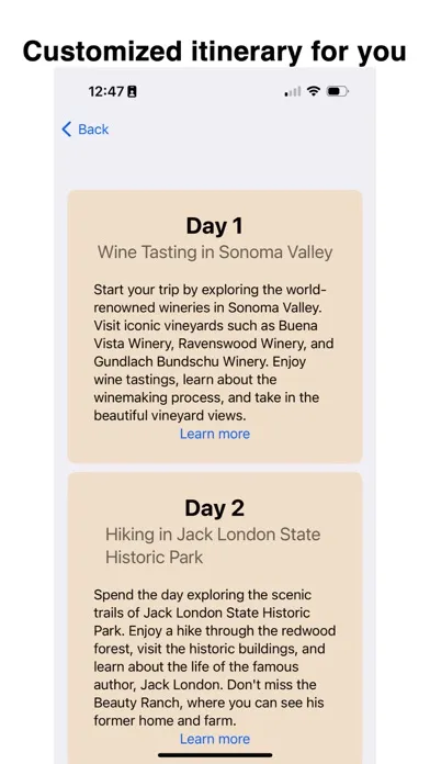 Vacation: Plan with AI Screenshots