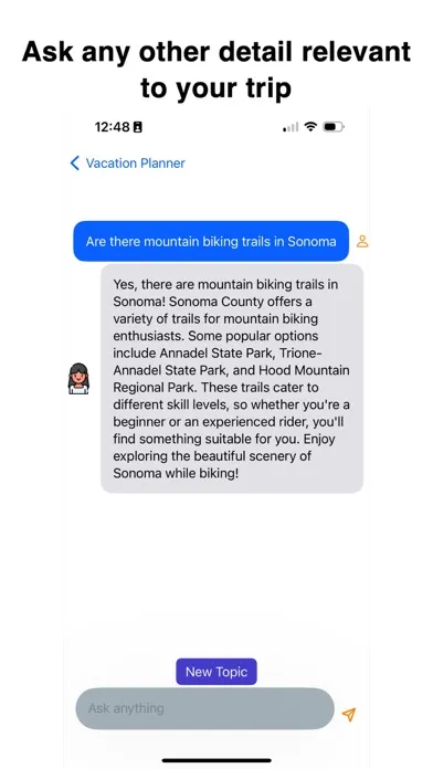Vacation: Plan with AI Screenshots