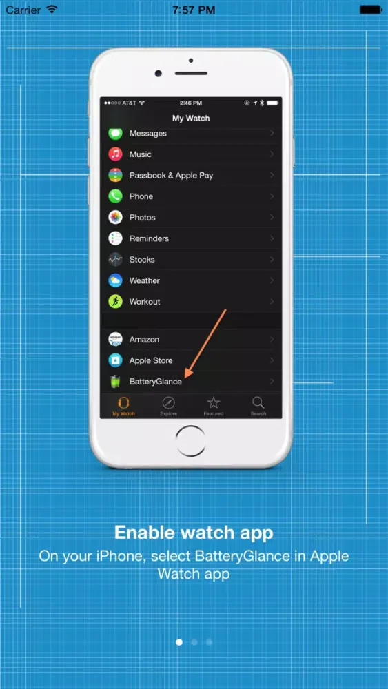 BatteryGlance: Check your iPhone Battery Status on Apple Watch Ekran Görüntüleri