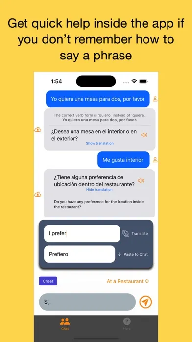 Spanish Chat Screenshots
