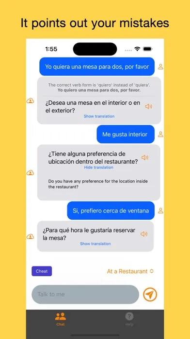 Spanish Chat Screenshots