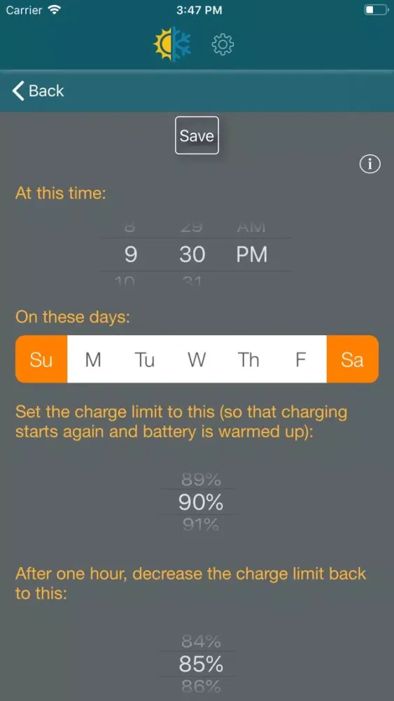 Tangkapan skrin Smart Battery Prep: For Tesla