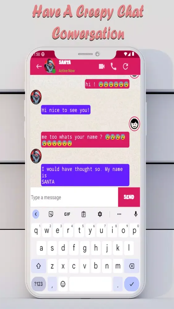 Screenshot di scary Santa: video call prank