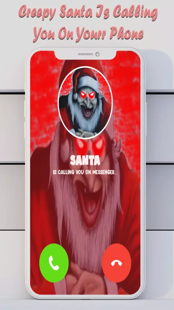 Screenshot di scary Santa: video call prank
