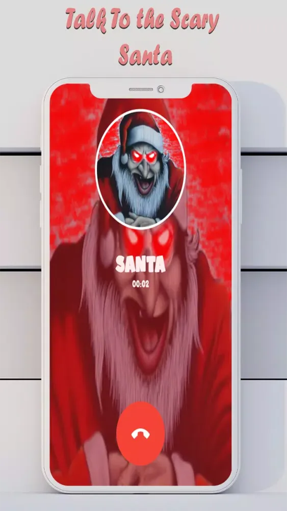 Screenshot di scary Santa: video call prank