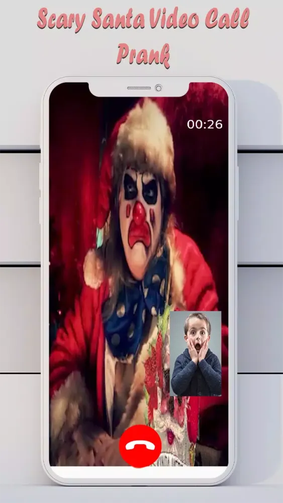 Screenshot di scary Santa: video call prank