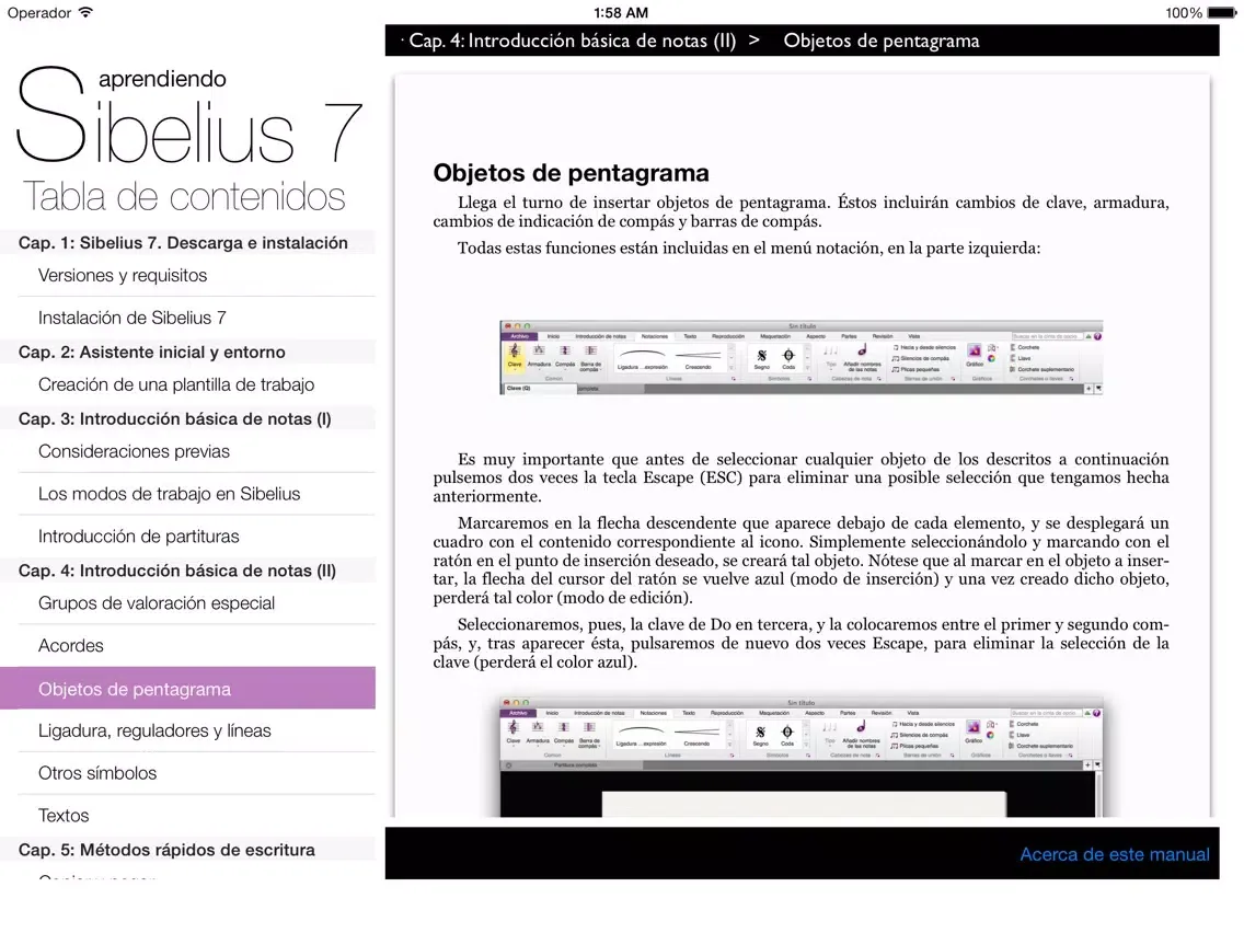 Aprendiendo Sibelius 7 iPad  Screenshots