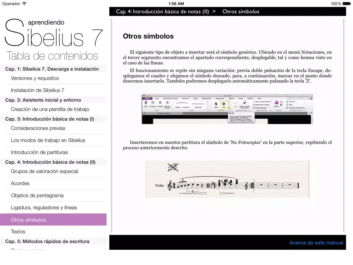 Aprendiendo Sibelius 7 iPad  Screenshots
