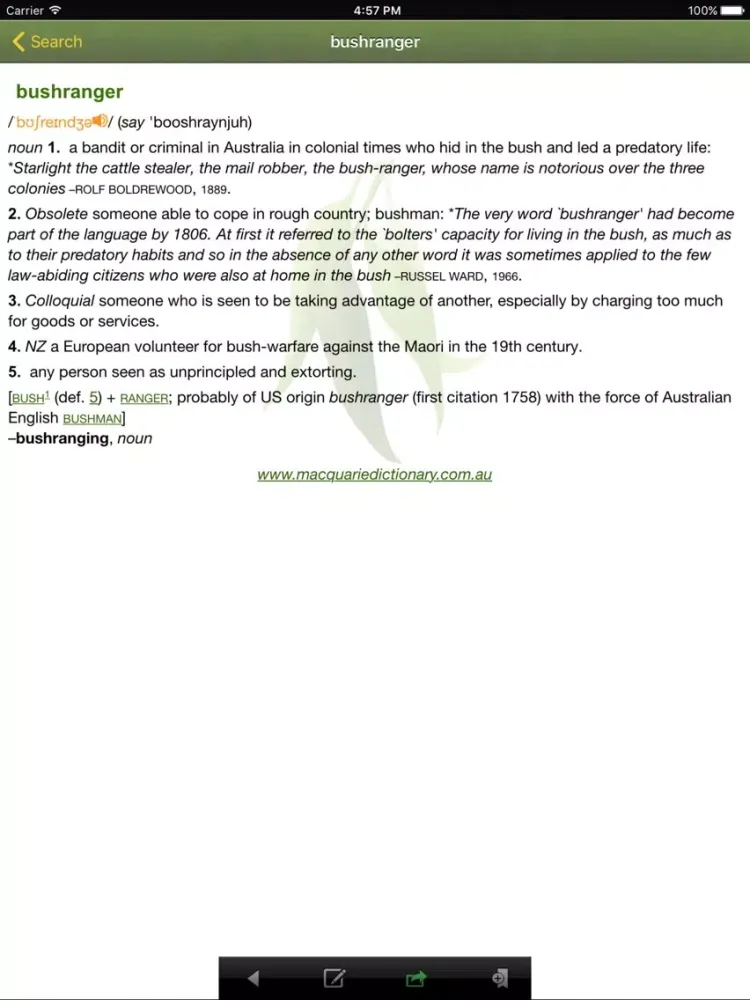 Macquarie Concise Australian Dictionary iPad  스크린샷