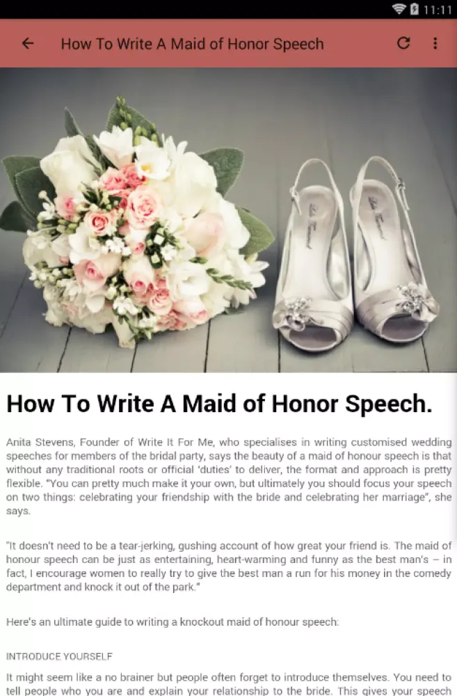 MAID OF HONOR SPEECHES Screenshots
