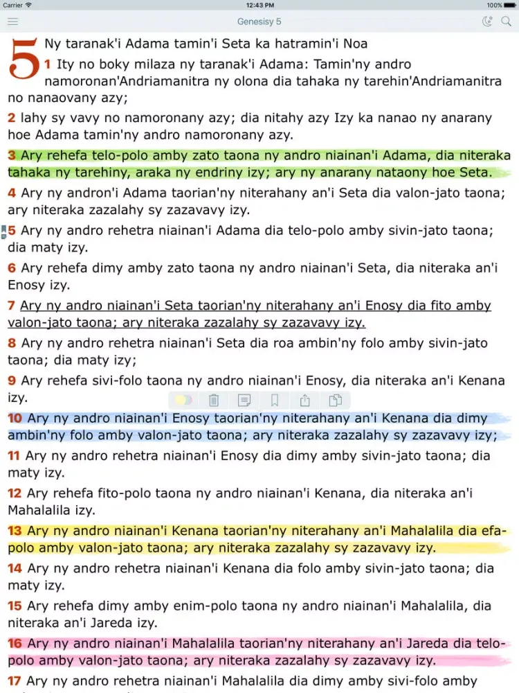 Скриншоты Baiboly (Malagasy Holy Bible) iPad 