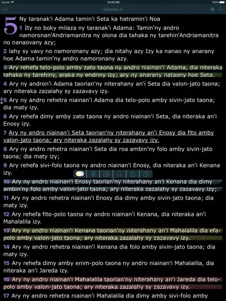 Скриншоты Baiboly (Malagasy Holy Bible) iPad 