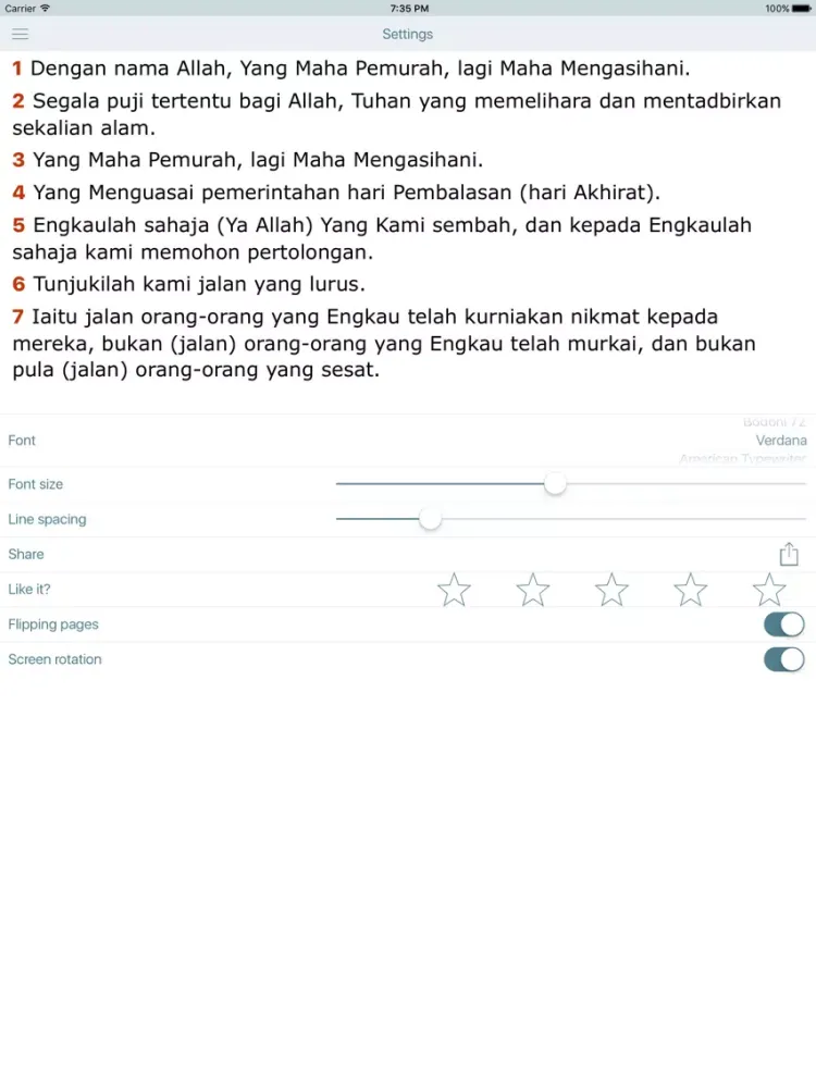 Captures d'écran de Al-Quran dalam Bahasa Melayu (Quran in Malay) iPad 