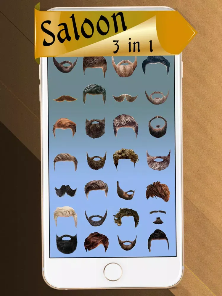 Man Hairstyle and Beard Salon iPad 应用截图