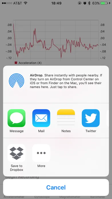 Gyro - Record Device Motion Data سکرین شاٹس