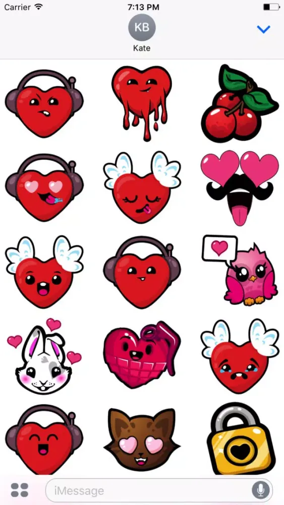 Tangkapan layar Cute Heart Sticker