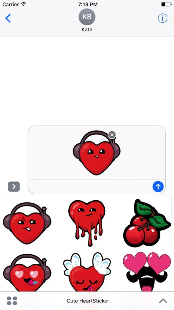 Tangkapan layar Cute Heart Sticker