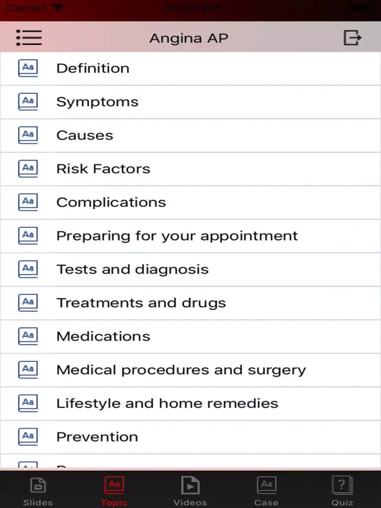 Angina offline iPad  Screenshots