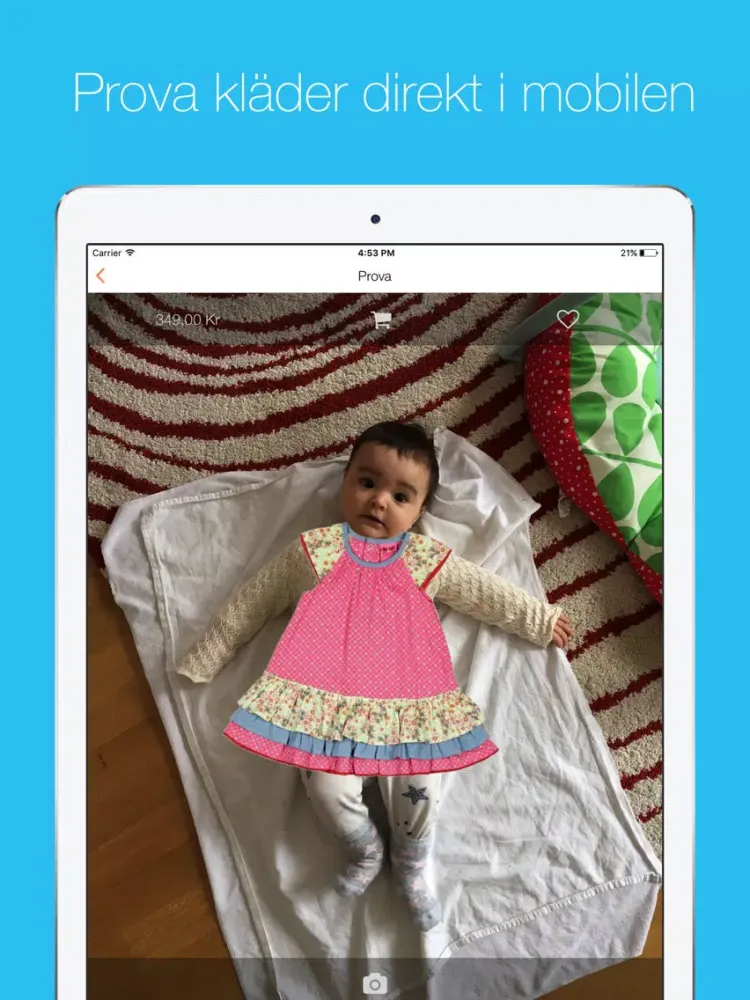 Screenshot di TryOnBaby - Hitta och prova kläder till din bebis iPad 