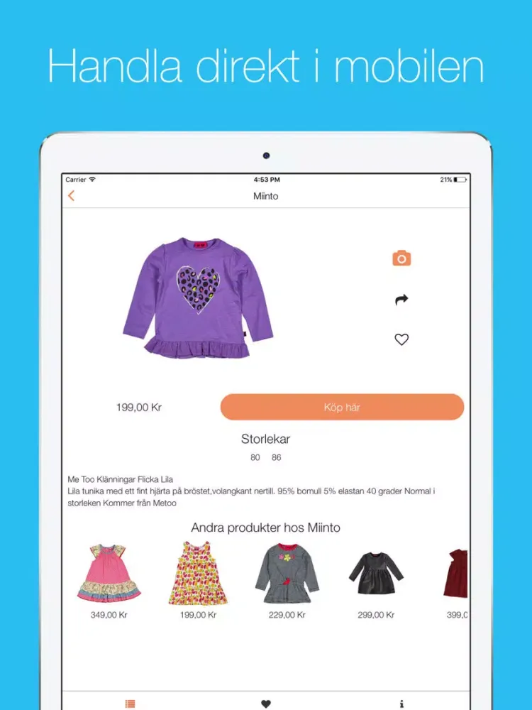 Screenshot di TryOnBaby - Hitta och prova kläder till din bebis iPad 