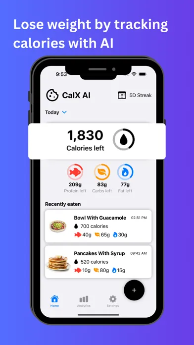 Zrzuty ekranu CalX - AI Calorie Counter