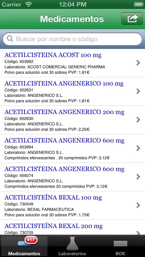 417 Medicamentos Excluidos Ekran Görüntüleri