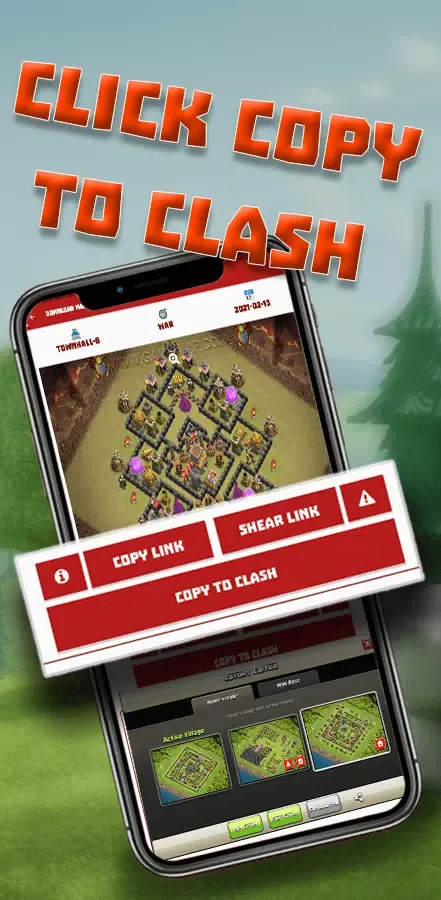 Capturas de pantalla de clash maps layout Base link