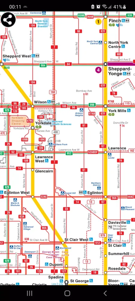 Toronto Bus Map Screenshots
