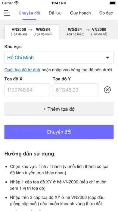Zrzuty ekranu Toạ độ VN2000
