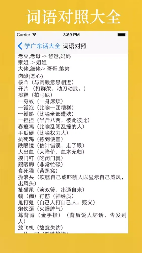 Tangkapan skrin 学广东话大全