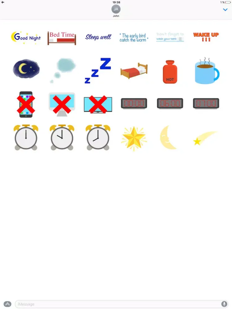 Ảnh chụp màn hình của Bed Time stickers iPad 
