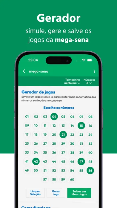 Скриншоты Loterias: Resultados e Gerador