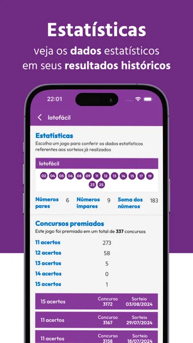Скриншоты Loterias: Resultados e Gerador