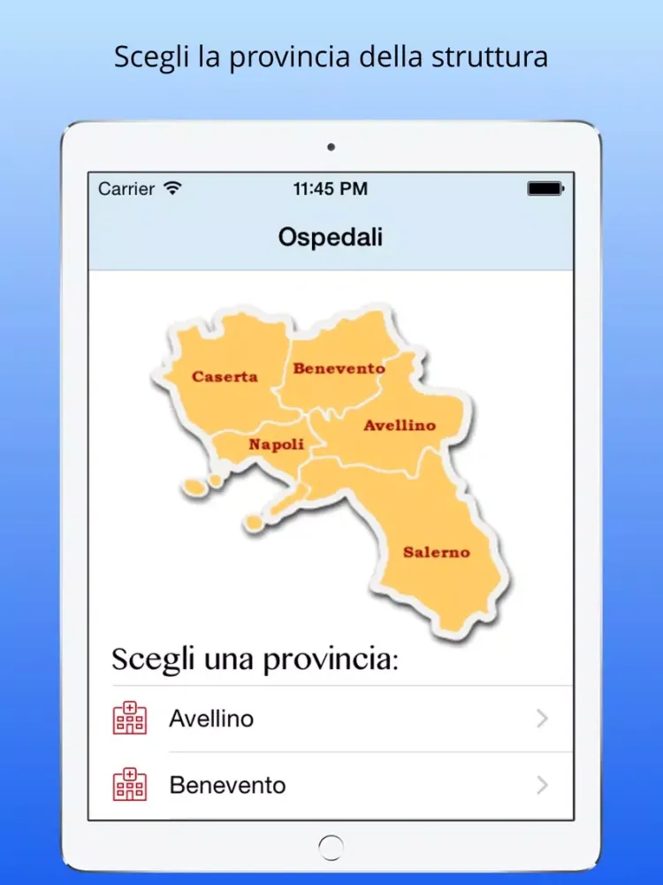 Скриншоты Ospedali Regione Campania iPad 