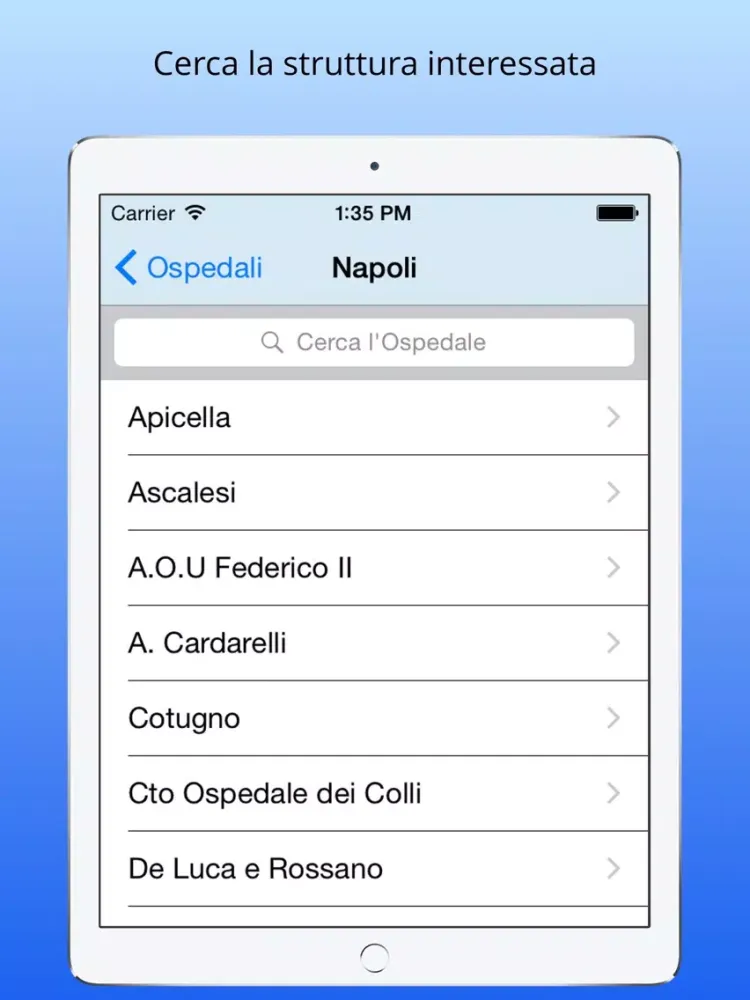 Скриншоты Ospedali Regione Campania iPad 
