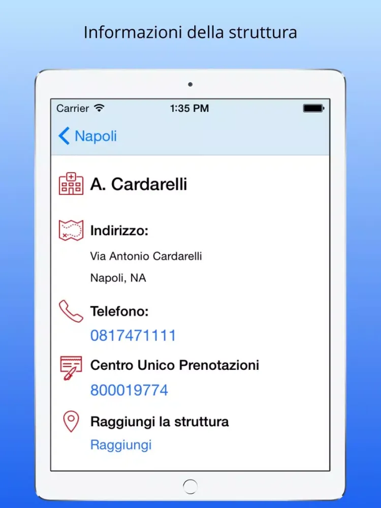 Скриншоты Ospedali Regione Campania iPad 