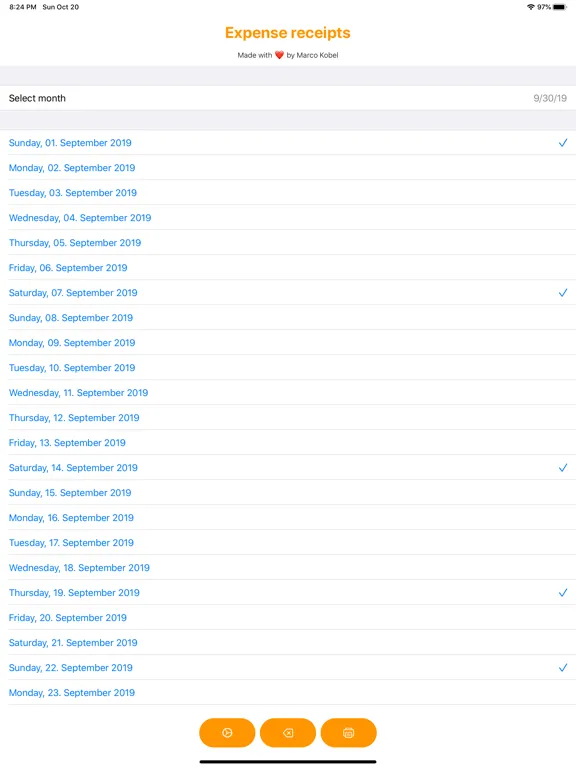 Expense receipts iPad  Screenshots