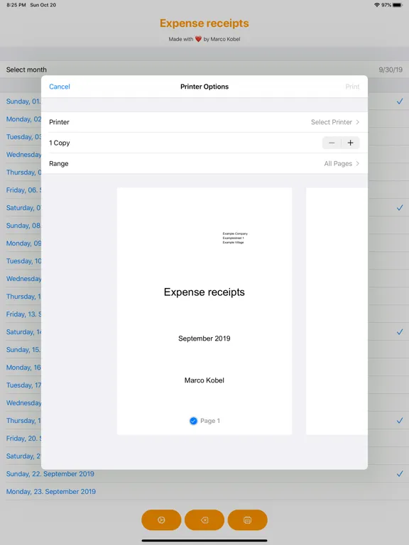 Expense receipts iPad  Screenshots