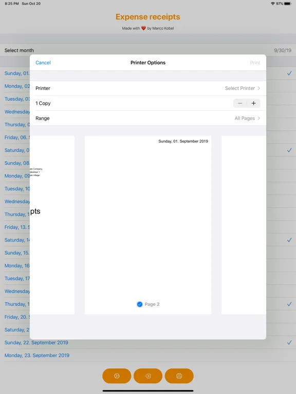 Expense receipts iPad  Screenshots